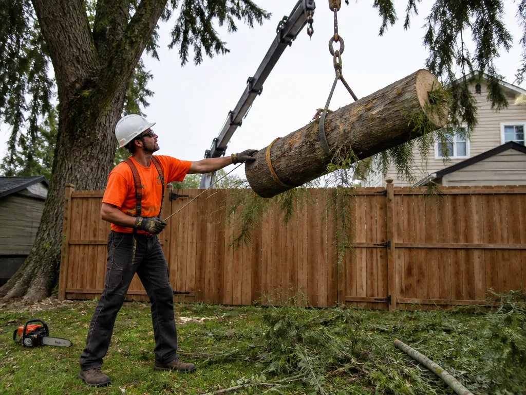 Crane-Assisted Tree Removal